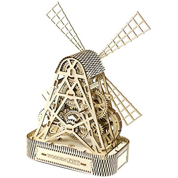 WOODEN PUZZLE ADULTS - 3D PUZZLE DIY TOY - MECHANICAL, WOODEN MODEL KIT FOR BUILDING - MILL, WINDMILL, OFFICE GIFTS, GIFTS FOR THE BOSS, GIFTS FOR FRIENDS - Image 2